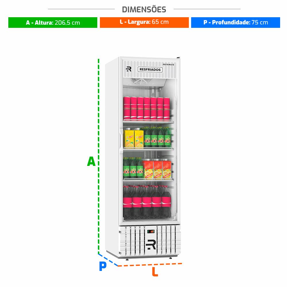 Visa Cooler Multiuso Porta de Vidro 0 a 7 ºc 570l Vcm570pvb Branco/branco 220v - Refrimate