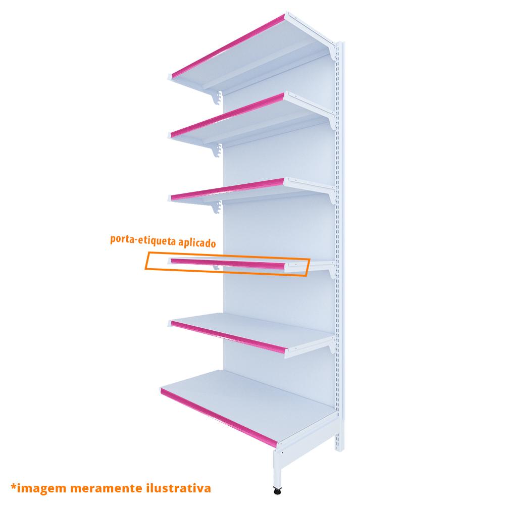 Gôndola Prateleira New Plus 2,00 Parede Continuação GPC - Sa Gôndolas Porta Etiquetas Rosa