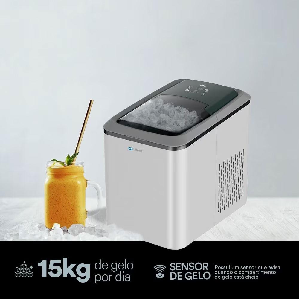 Máquina De Gelo Prata 15Kg Ice Compact EMG02S 220V - EOS