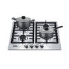 Fogão Cooktop Inox a Gás 4 Bocas 1 Dupla Ecg04 Eos + 2 Panelas Tramontina Turim