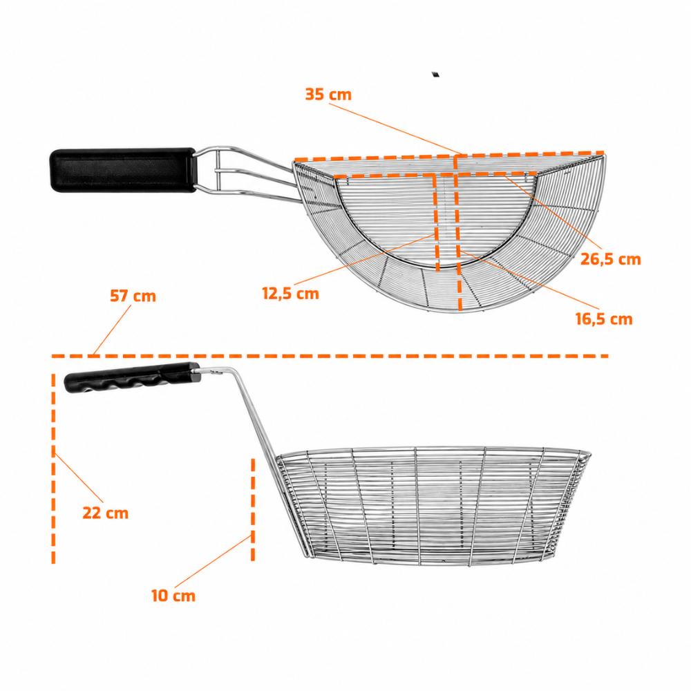 Conjunto Cestos Para Fritadeira Pequeno Esquerdo/direito Galvanizado Multiuso Tfao 40 - Metalcubas