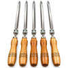 Conjunto de 5 Espetos Giratorios Simples Com Cabo de Madeira