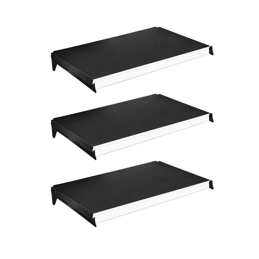 Kit 3 Bandejas Prateleiras 40x73 P/gôndola New Plus Preta Porta Etiquetas Branco - SA Gôndolas