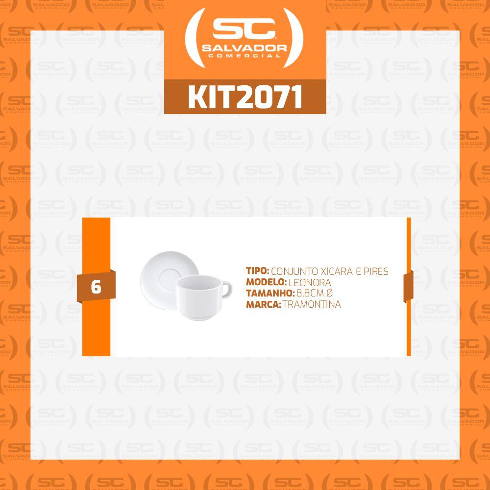 Conjunto de 6 Xícaras 240ml e 6 Pires de Chá Paola em Porcelana Branca - Tramontina 96600137