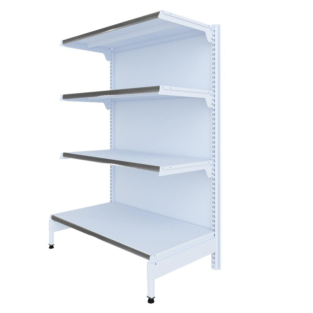 Gôndola Prateleira New Plus 1,40 Ponta GP - Sa Gôndolas Porta Etiquetas Cinza