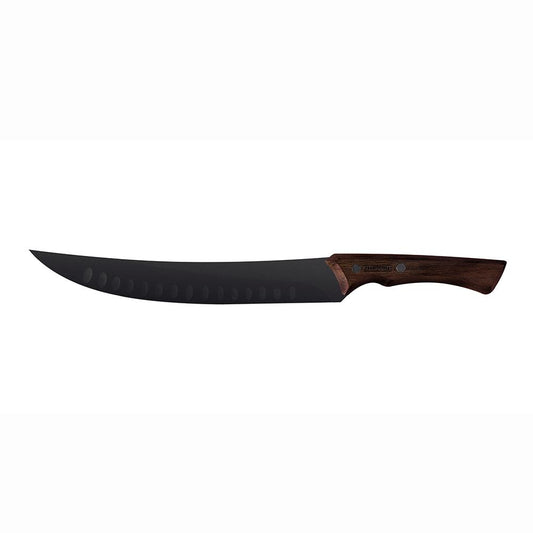 Faca Para Carne Churrasco Black Lâmina Inox Escurecido Cabo Madeira 10" - Tramontina 22841110