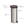 Lixeira Com Pedal em Aço Inox Com Acabamento Polido New 30 Litros - Tramontina 94538730