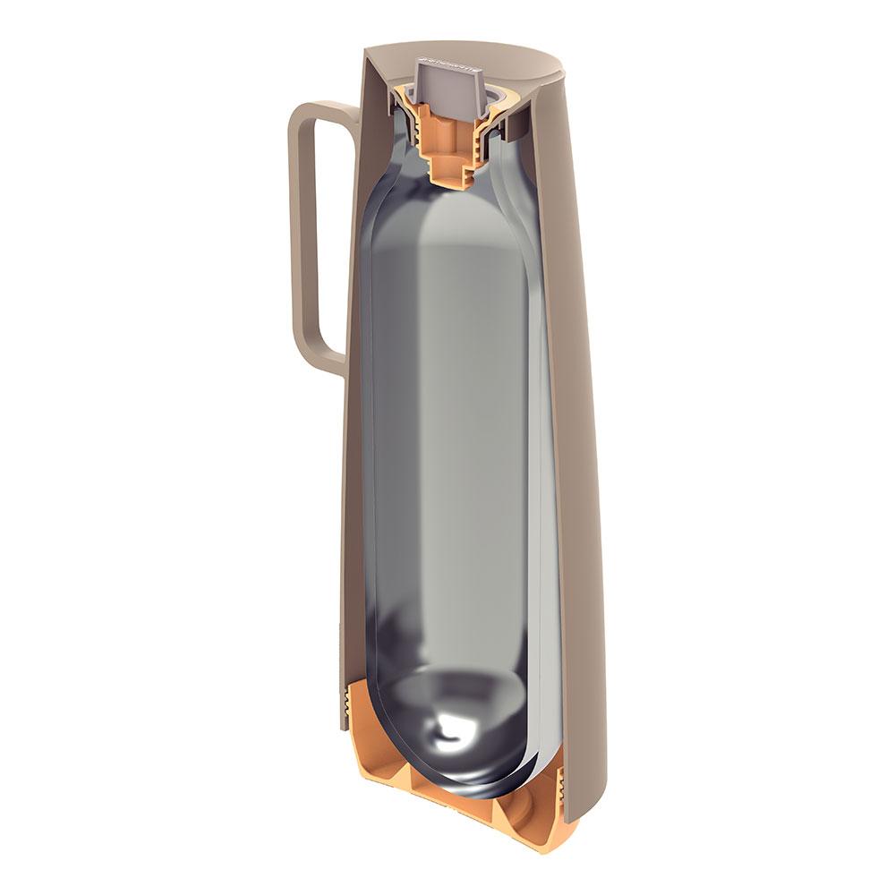 Bule Garrafa Térmica Exata em Plástico Com Ampola de Vidro 1l Bege - Tramontina 61636108