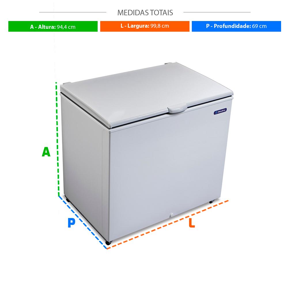 SEMINOVO - Freezer Refrigerador /Congelador Horizontal Dupla Ação 293l Da302  Bivolt (com Transformador) - Metalfrio