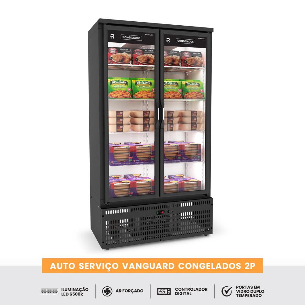 Autosserviço Expositor Para Congelados Com Porta Aquecida -18ºC ASVCG2PPB 220V - Refrimate