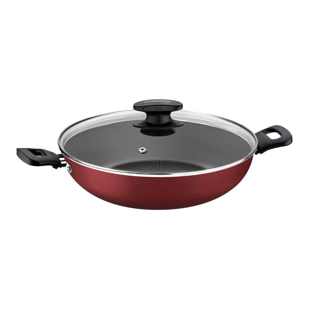 Kit - Faqueiro Premium 3 Peças + 1 Panela Wok 28cm Vermelha - Tramontina