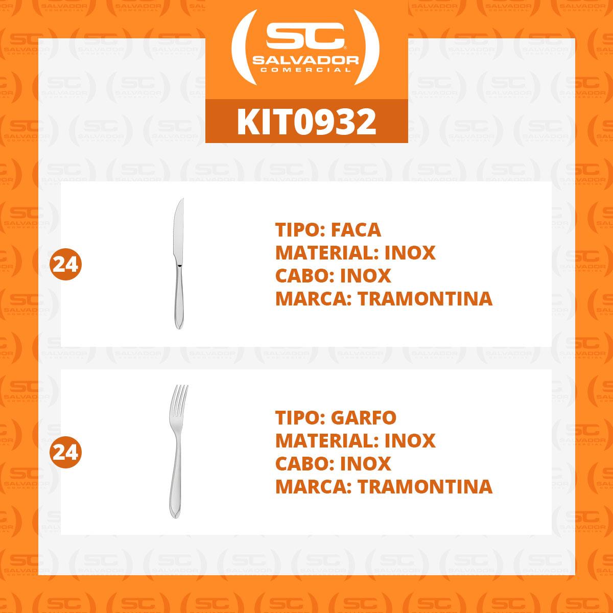KIT - Jogo de Faca e Garfo Luxo Laguna 48 Peças em Aço Inox ITOP - Tramontina