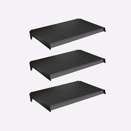 Kit 3 Bandejas Prateleiras 40x91 P/gôndola New Plus Preta Porta Etiquetas Cinza - SA Gôndolas