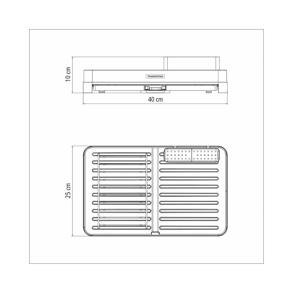 Escorredor de Louça Plurale em Aço Inox e Polipropileno Porta Talheres Grafite - Tramontina 61537300
