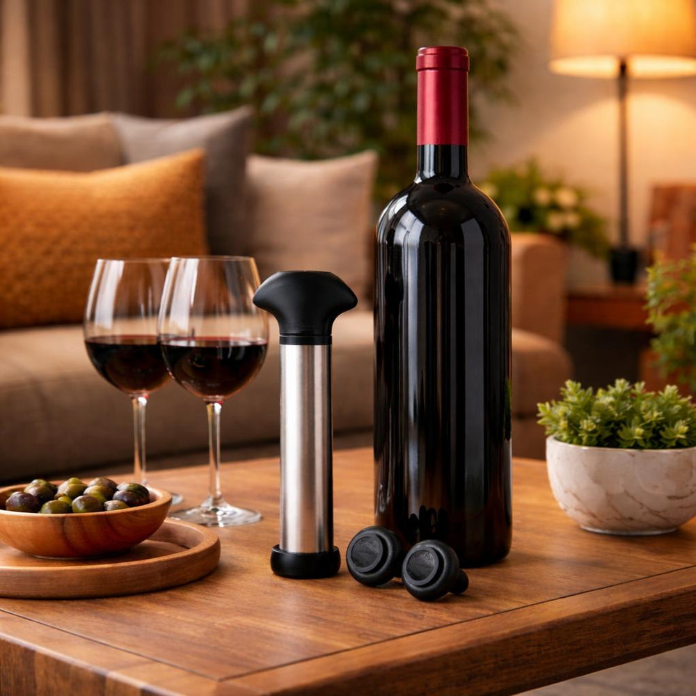 Jogo Para Vinhos Harmoniza Com Bomba de Vácuo e Tampas 3 Peças - Tramontina 25599012