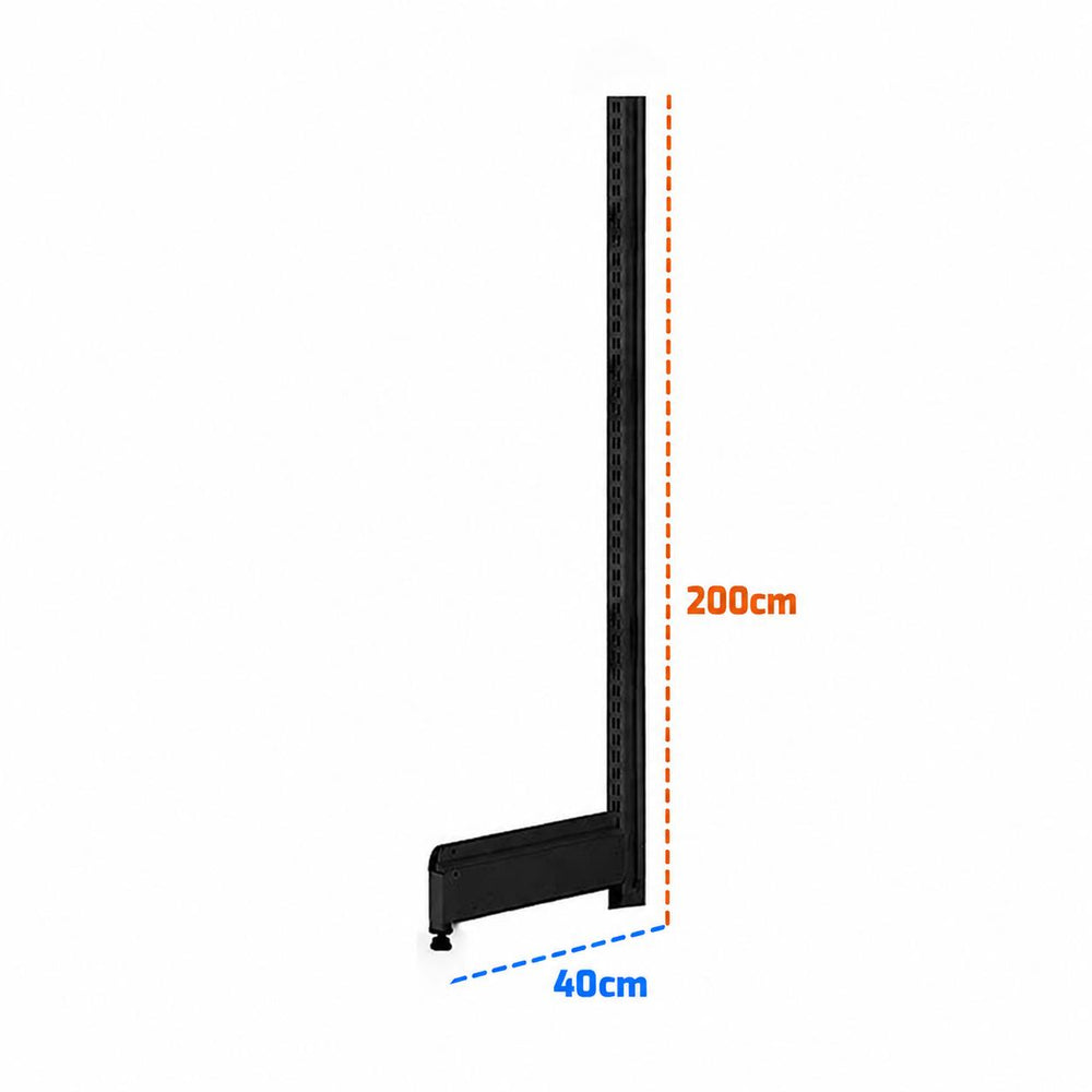 Pé Coluna New Plus Para Gôndolas De Supermercado 2m Base de 40cm Preto - Sa Gôndolas