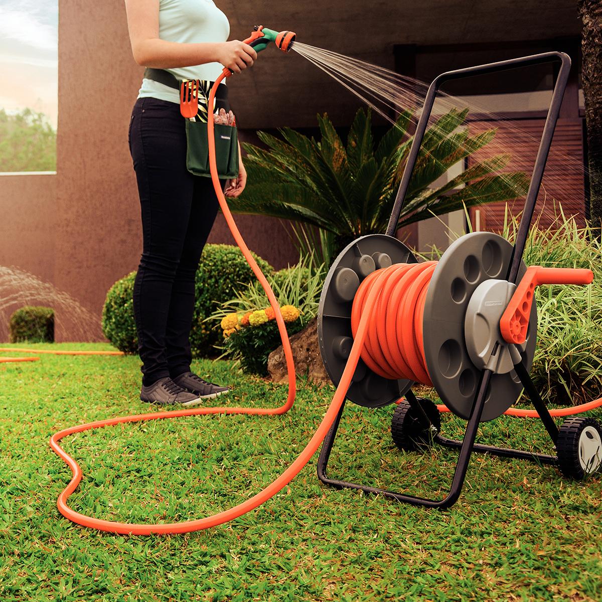 Enrolador de Mangueira Tramontina Com Rodinhas Até 55m em Polipropileno - Tramontina 78595000