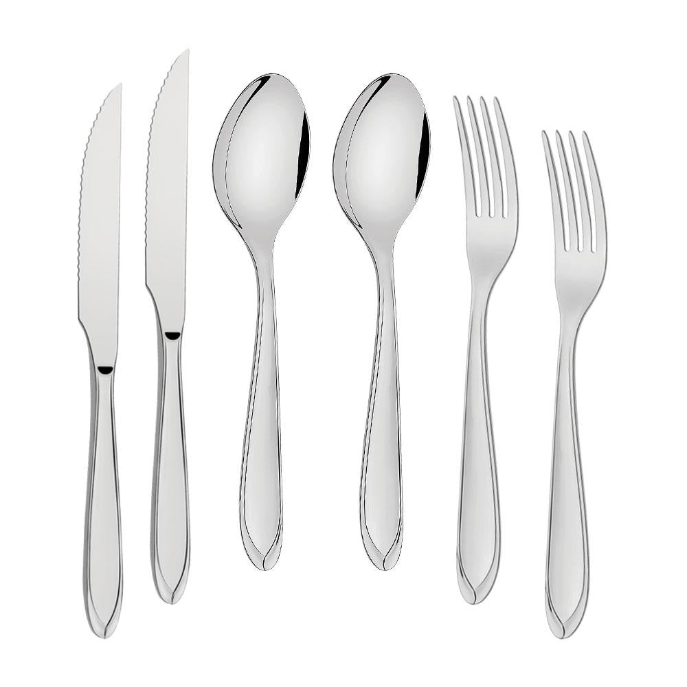 KIT - Jogo de Facas, Garfos e Colheres Luxo Laguna 144 Peças em Aço Inox ITOP - Tramontina
