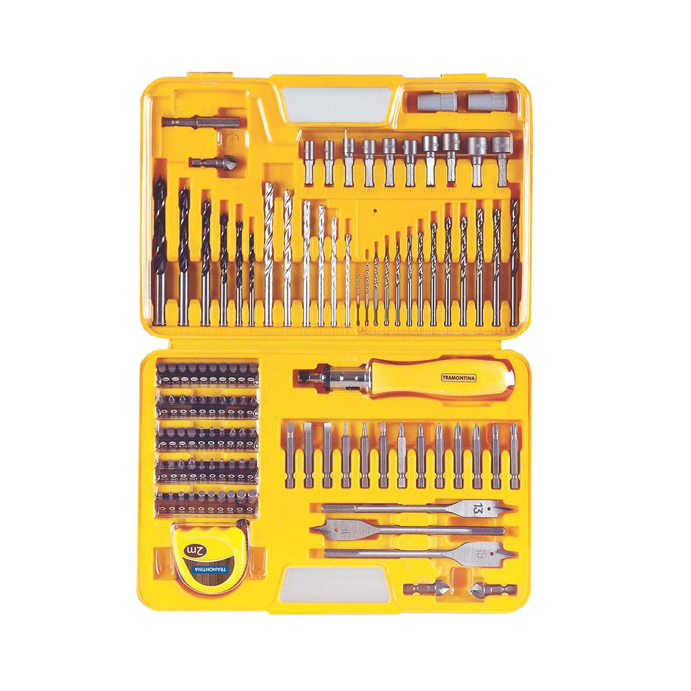 Maleta Plástica Com Brocas e Ponteiras Doméstico 110 Peças - Tramontina 43145110