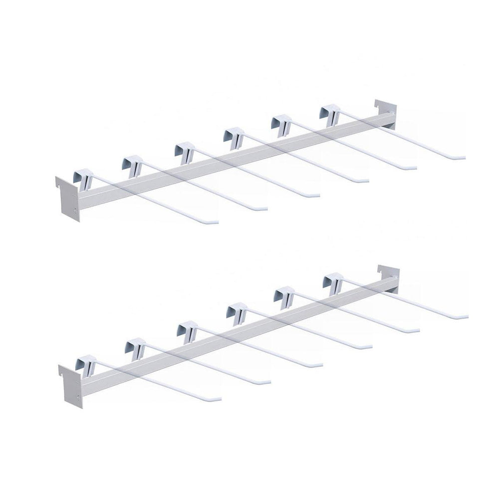 Kit 2 Réguas 91cm Para Gôndola + 12 Ganchos 30cm Branco New Plus – SA Gôndolas