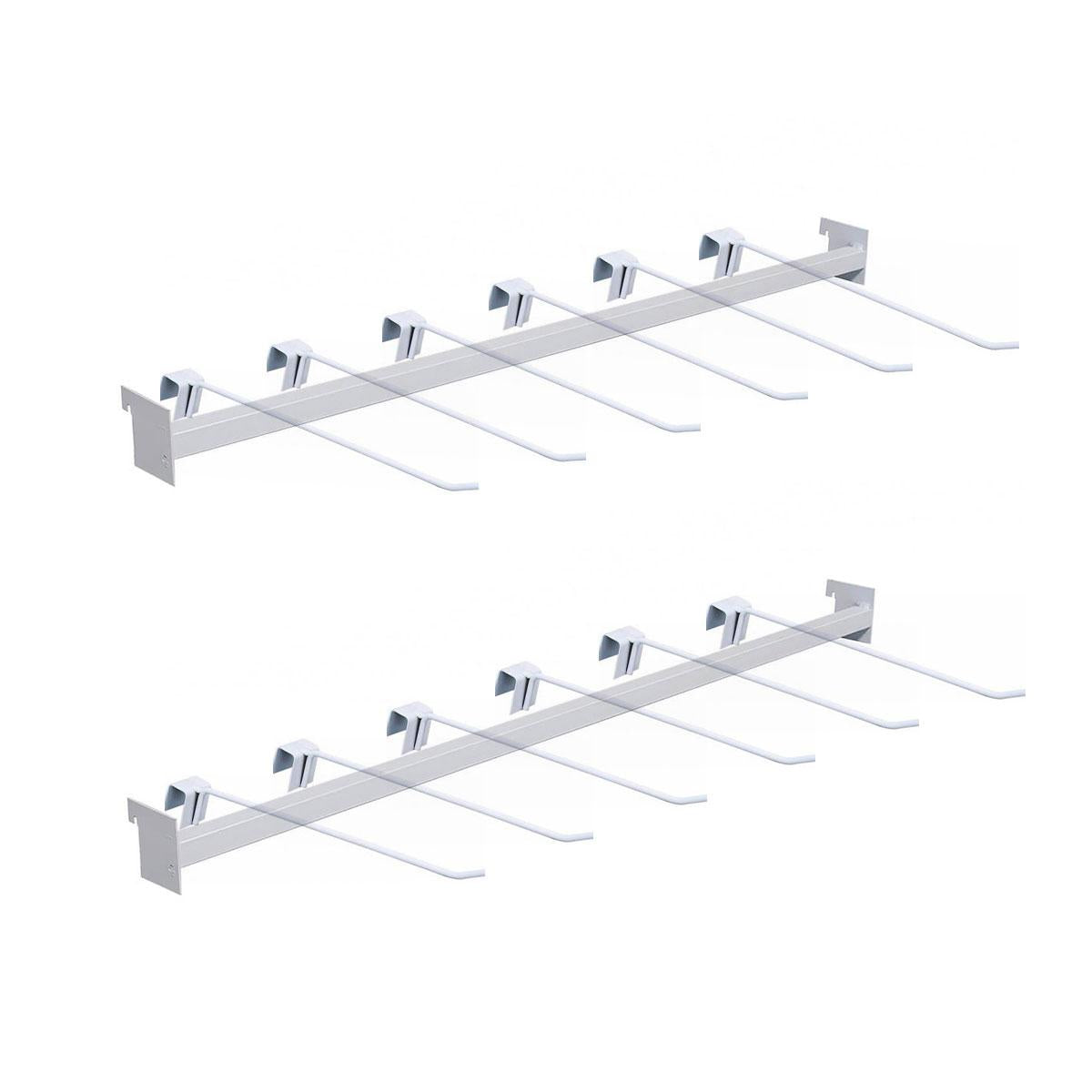 Kit - 2 Réguas Para Gondola 91cm + 12 Ganchos Simples 30cm - Sa Gondolas