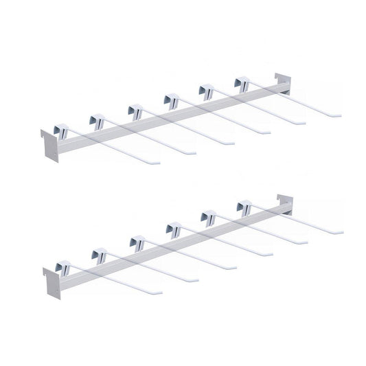Kit - 2 Réguas Para Gondola 91cm + 12 Ganchos Simples 30cm - Sa Gondolas