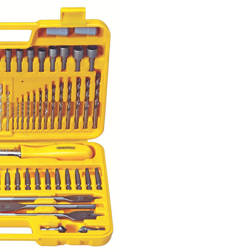 Maleta Plástica Com Brocas e Ponteiras Doméstico 110 Peças - Tramontina 43145110