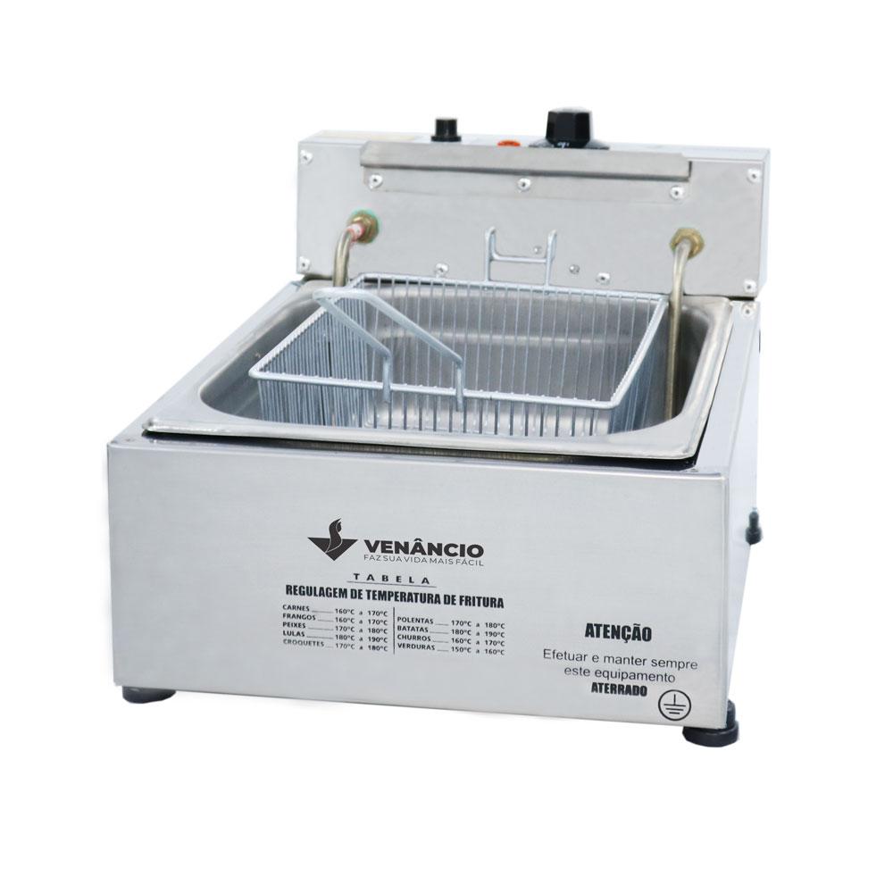 Fritadeira Profissional Elétrica Óleo 5L 1 Cesto 2000W SFE112 - Venâncio