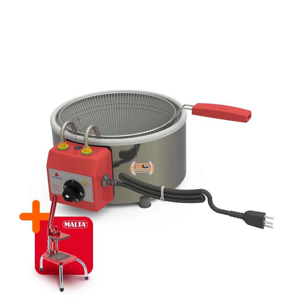 Tacho Fritador Elétrico 3L Óleo PR-310E 220V Progás e Cortador de Legumes