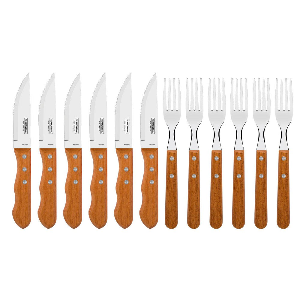 Kit - Faqueiro Premium 3 Peças + 1 Jogo de Churrasco 12 Peças Dynamic - Tramontina