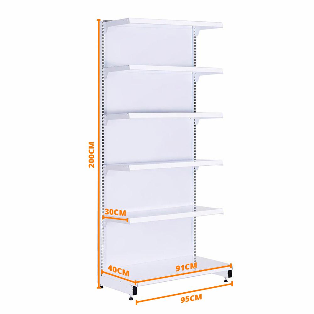 Gôndola Prateleira New Plus 2,00 Parede Inicial GPI - SA Gôndolas Porta Etiquetas Branco