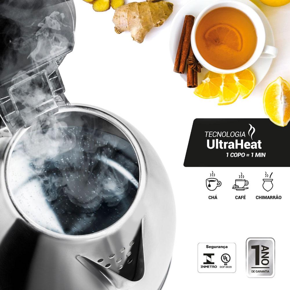 Chaleira Elétrica Inox Chef Gourmet 1,8 Litros 1500W ECH01 127V - EOS
