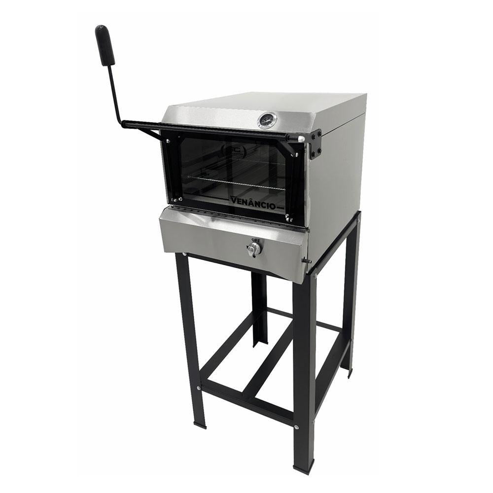 Forno Industrial a Gás Lastro Inox Fir80g Venâncio Com pá Para Pizza Tramontina e Kit Gás
