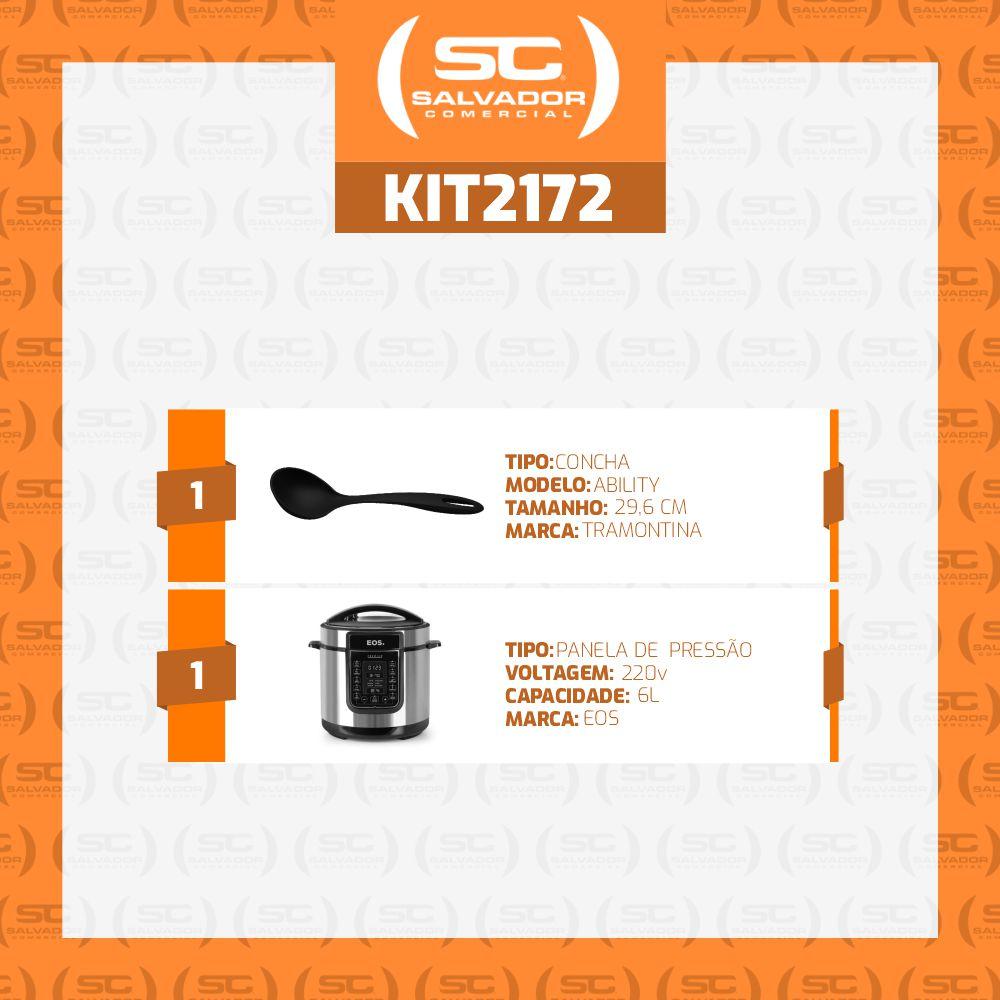 Kit Panela Elétrica De Pressão Multiuso 6 Litros Inox 220V EOS + Concha Tramontina