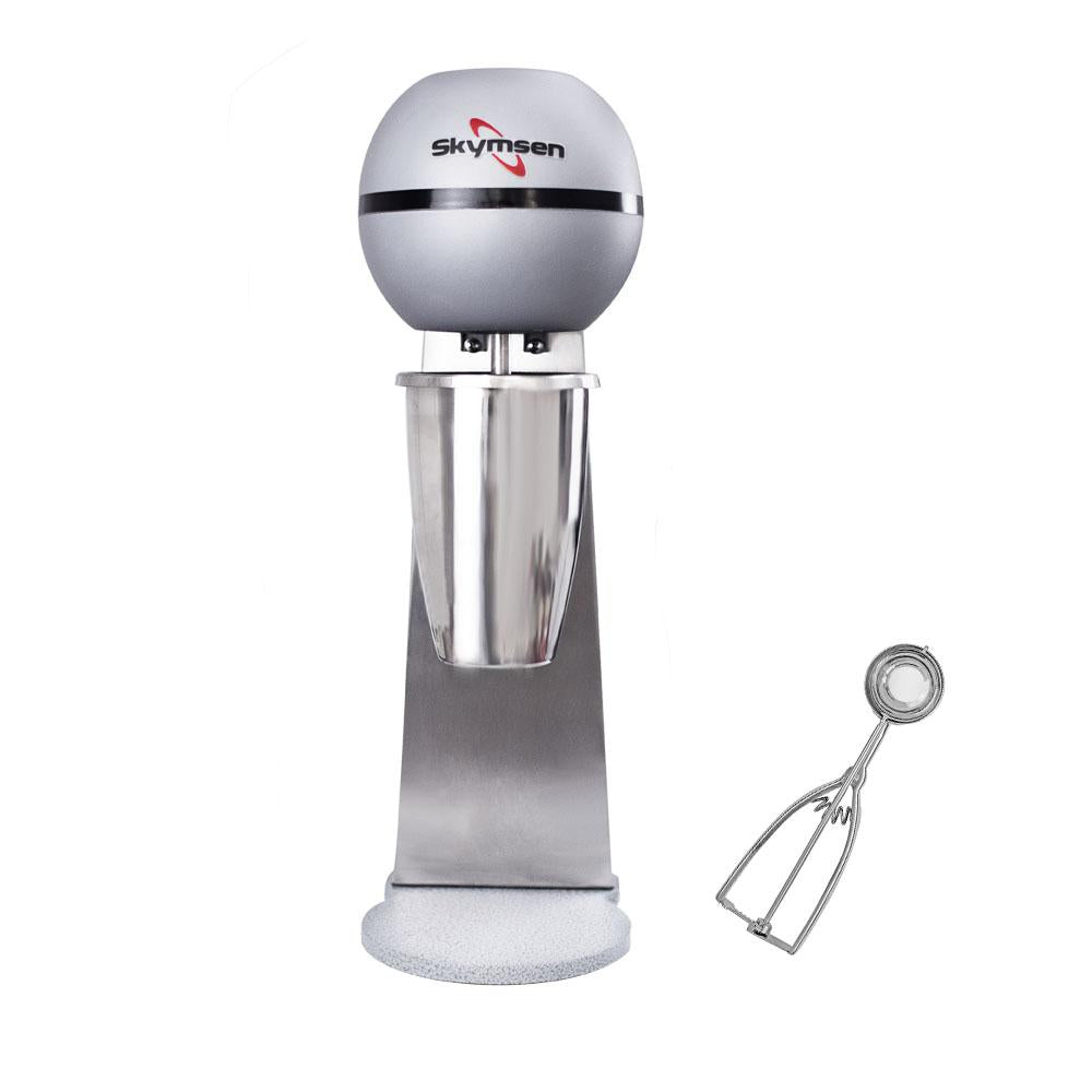 Batedor de Milk Shake Profissional Inox 1 Copo 0,8L BMS-N 127V Skymsen + Concha de Sorvete Extrator