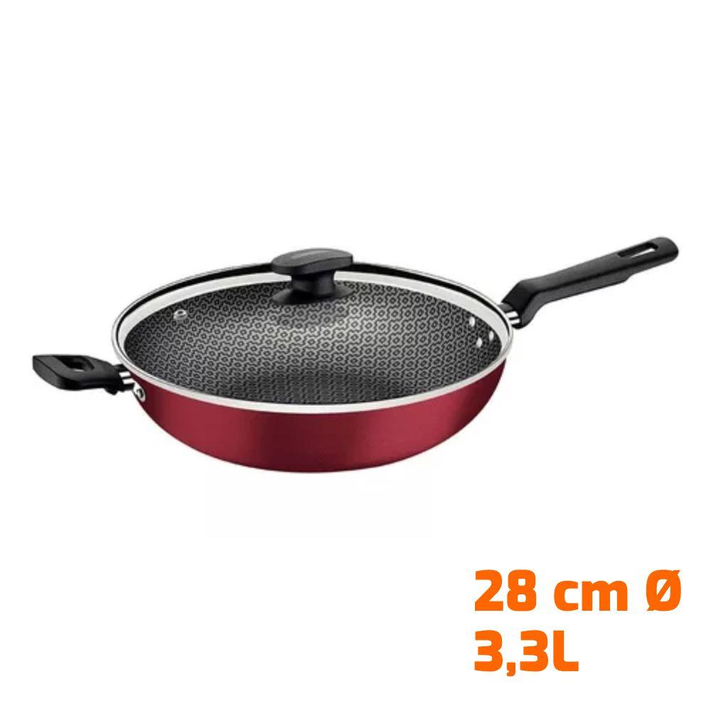 Wok Com Cabo Loreto Alumínio Antiaderente 3,3l Com Espumadeira Tramontina