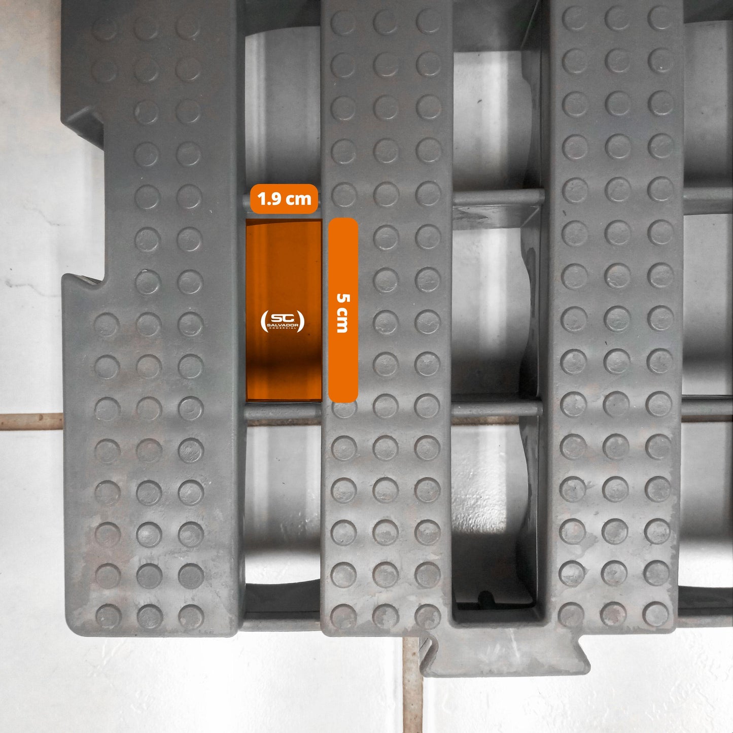 Kit Estrado Piso Plástico 2 Unidades 4,5x50x50 Para Açougues Cinza - Della Plast
