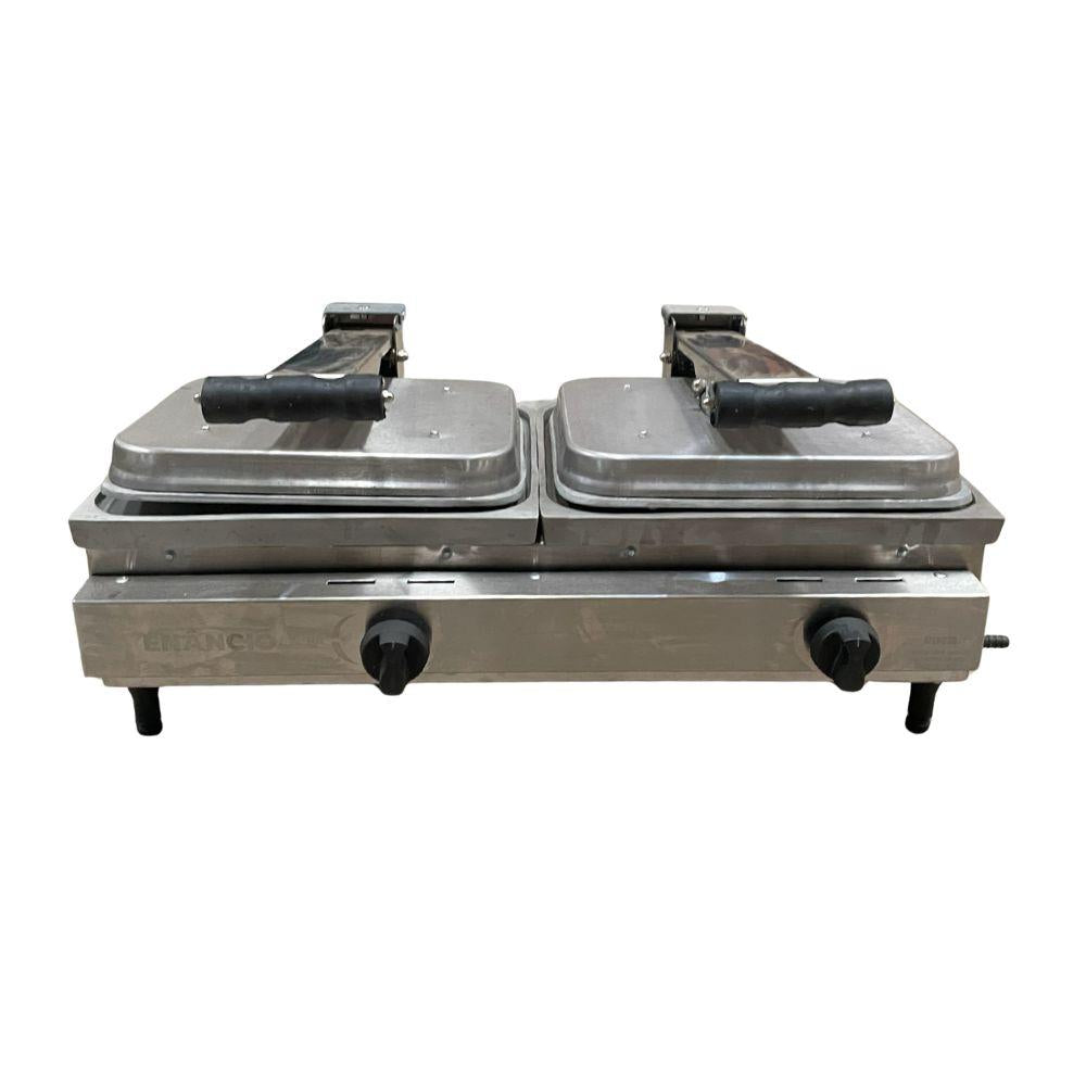 SEMINOVO - Sanduicheira Lanche Conjugada Gás 2 Prensa Chapa Lisa Alumínio SCG70A2P - Venâncio