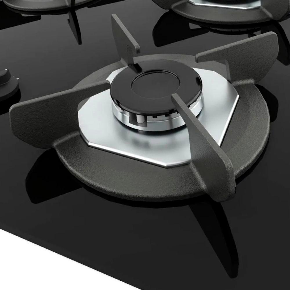 Fogão Cooktop Vidro Gás 4 Bocas Simples Safe Ferro Flange Inox Safe4 Bivolt - Nardelli 27011301-00