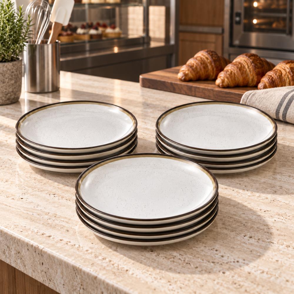 Jogo de Pratos Sobremesa 19cm Canyon 24 Peças em Porcelana Decorada - Tramontina 96580133