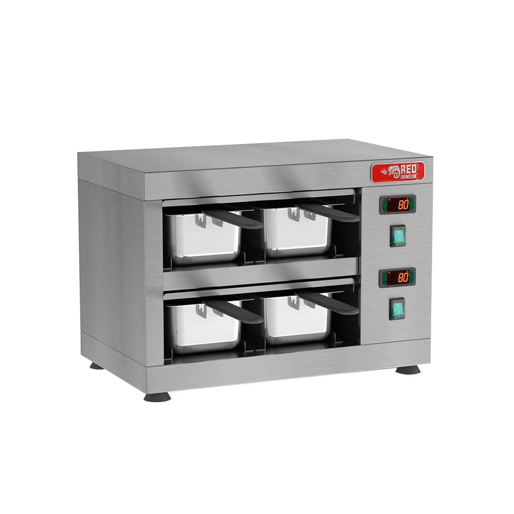 Conservador de Proteínas Profissional Digital 50 a 100ºC 800W 4 Cubas 1/3 COPROH4 220V - Red Chameleon