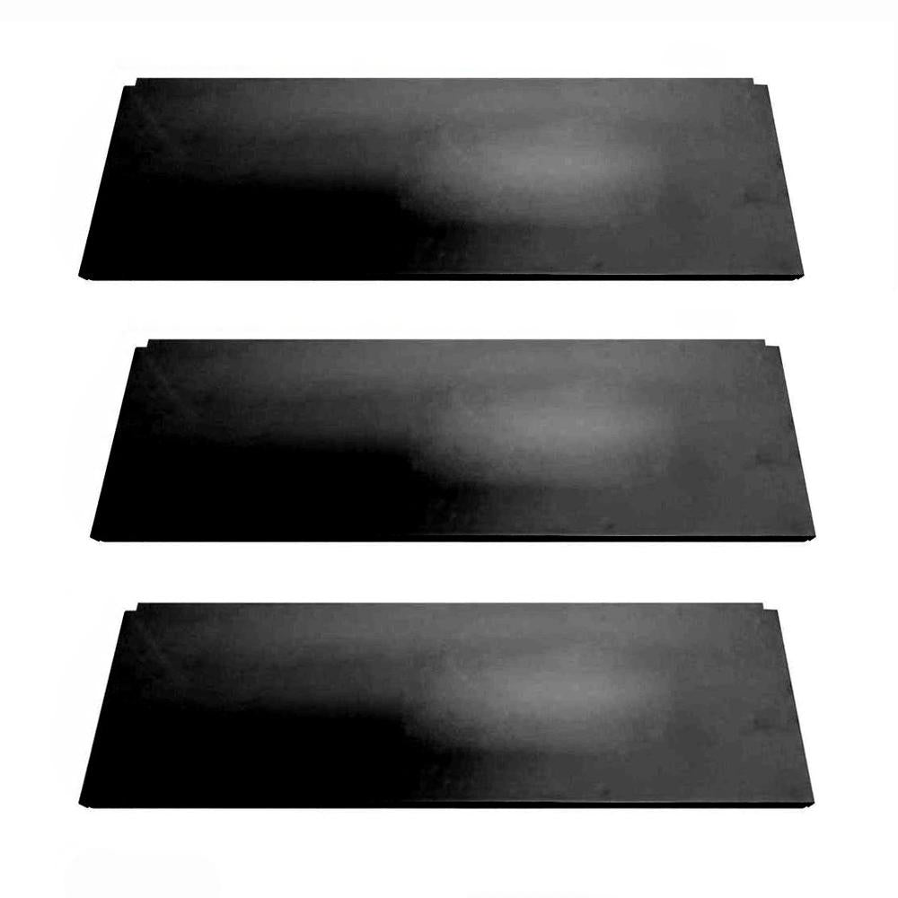 Kit 3 Bandejas Prateleiras 30x91 Gôndolas New Plus Preto Porta Etiqueta Azul - SA Gôndolas