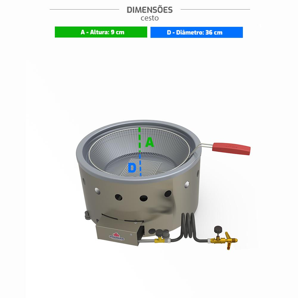 Fritadeira Profissional a Gás 7 Litros Tacho Alta Pressão PR-70G - Progás