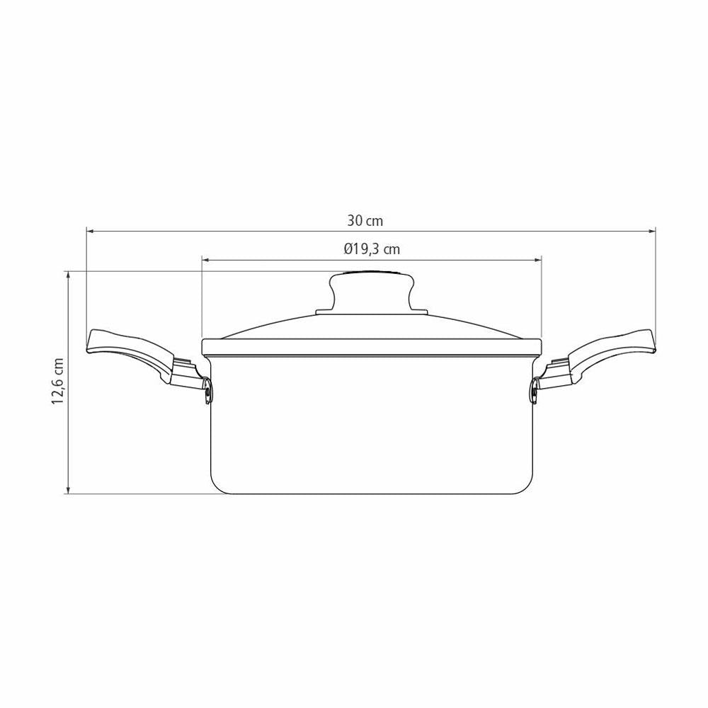 Caçarola Turim Alumínio Antiaderente Chumbo 18cm 2,0l Ptc1 - Tramontina 20261618