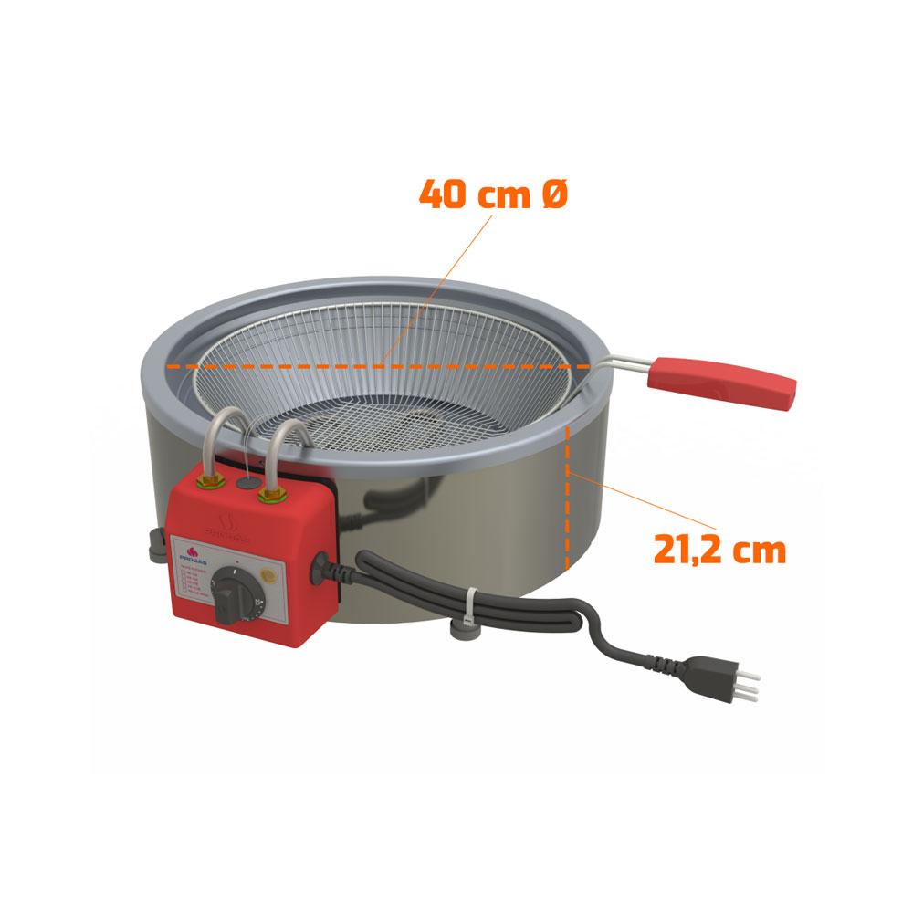 Tacho Fritador Elétrico 7 Litros Aço Inox Escovado 1 Cesto Médio 220v Analógico Pr-70 e - Progás