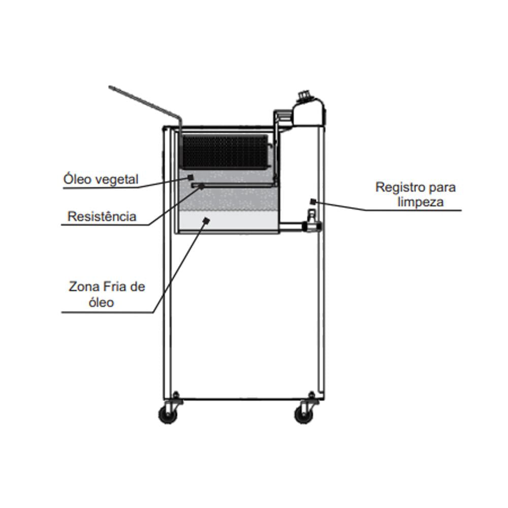 Fritadeira Industrial Elétrica Óleo 15l Monofásico 8000W FOE15 P 220V - Metalcubas