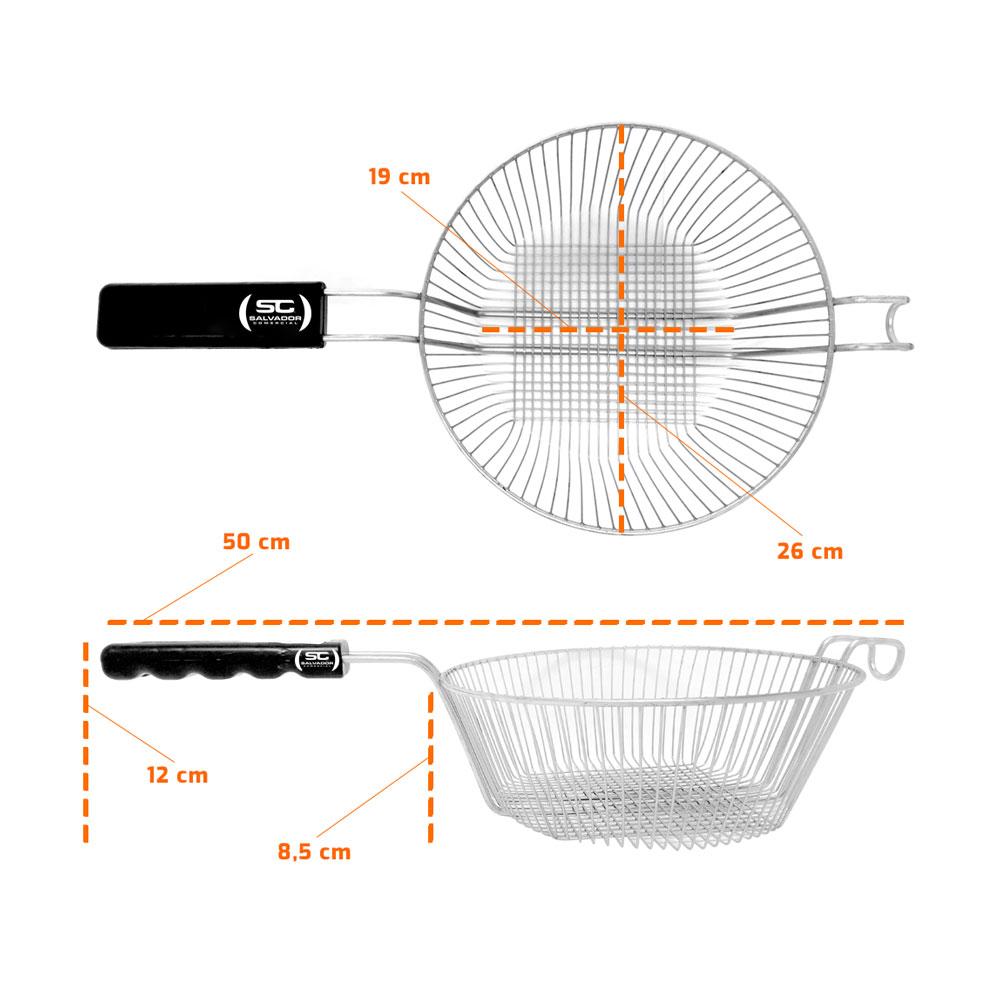 Cesto para Fritadeira Redondo Galvanizado Multiuso TFRE 3 e TFRG 3 - Metalcubas