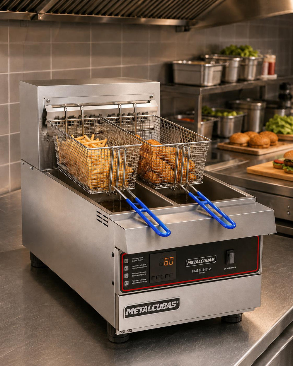 Fritador Zona Fria de Óleo Elétrico Mesa Premium Duplo FOE 2C M PRM 220v - Metalcubas 27289