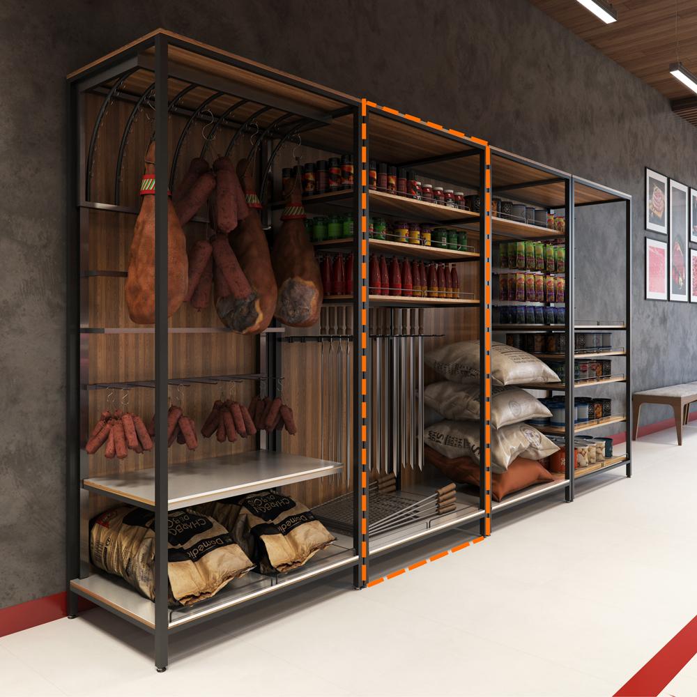 Expositor Premium de Espetos Organizador Para Supermercados em MDF Málaga EPRE - Refrimate