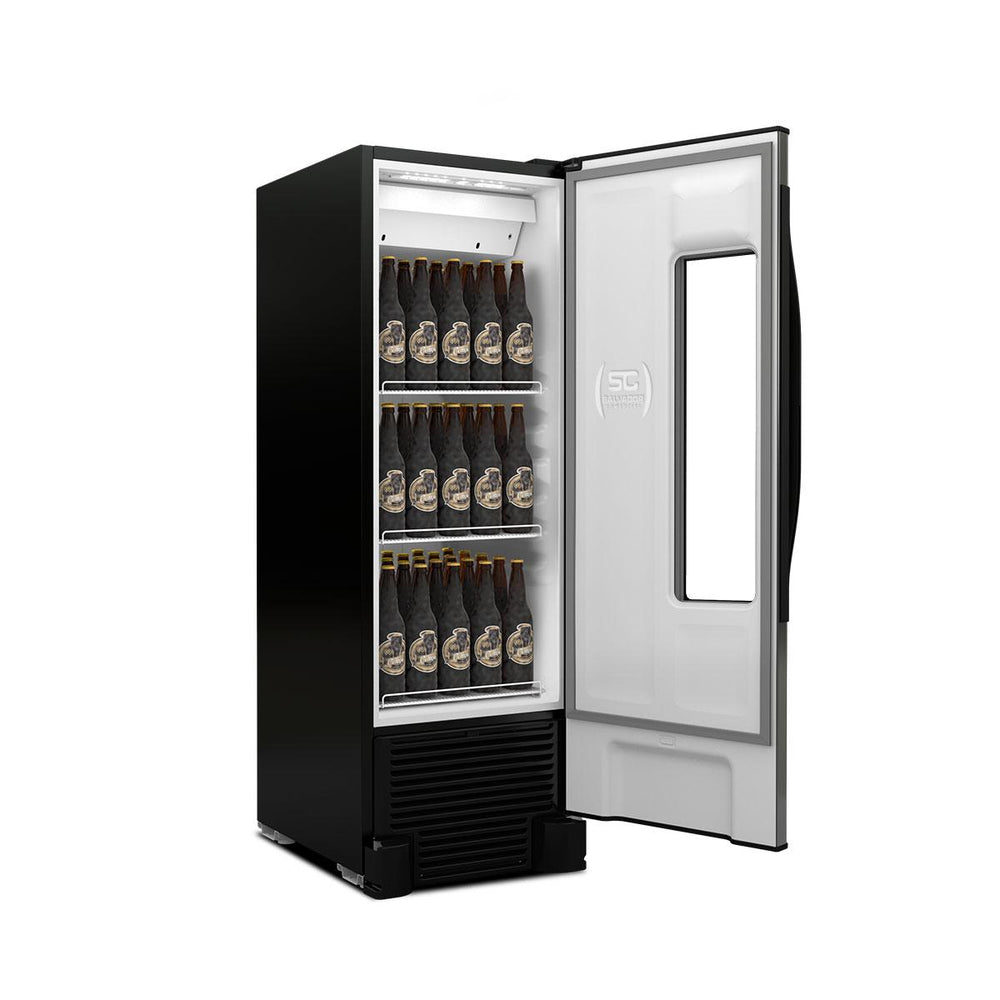 Cervejeira Beer Maxx Preta 228/264L Porta Com Visor Inox +2°C e -6°C VN25TP 127V - Metalfrio